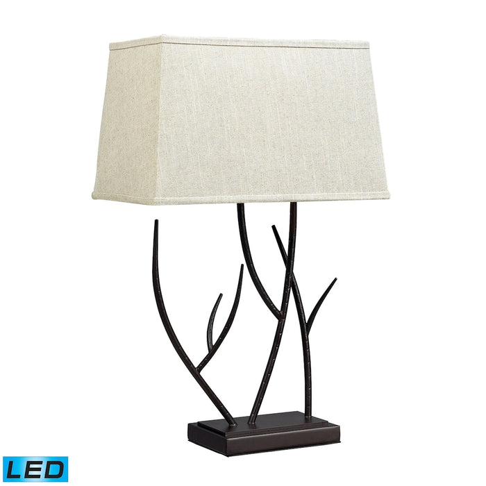 Winter Harbour Hammered Iron Table Lamp in Bronze - LED