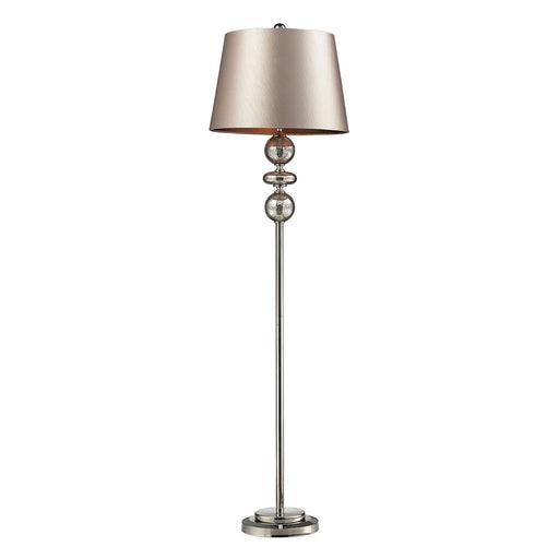 Hollis Floor Lamp in Antique Mercury Glass and Polished Nickel