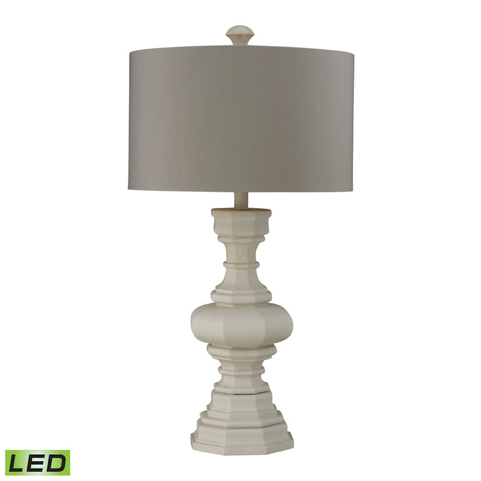 Parisian Plaster Finish Table Lamp with Light Grey Shade - LED