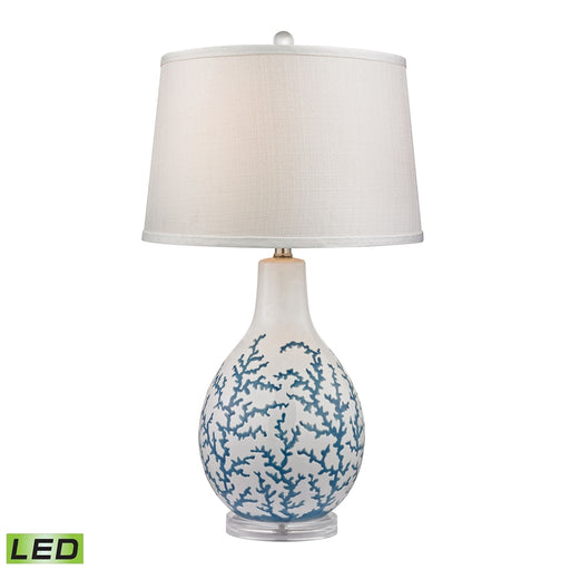 Sixpenny Blue Coral Table Lamp in White - LED