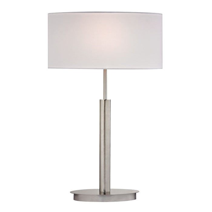 Port Elizabeth Table Lamp in Satin Nickel with White Shade