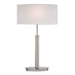 Port Elizabeth Table Lamp in Satin Nickel with White Shade