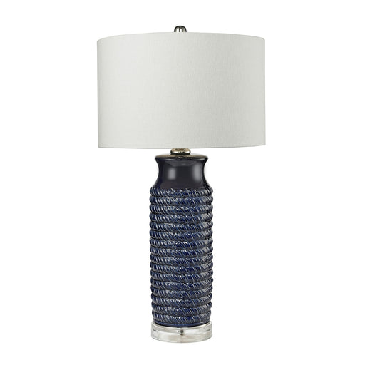 Wrapped Rope Table Lamp in Navy Blue