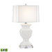 Ceramic Triumphal Urn Table Lamp in Gloss White and Crystal - LED