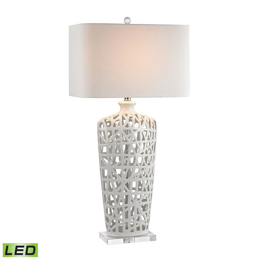 Woven Table Lamp in Gloss White - LED