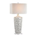 Woven Table Lamp in Gloss White