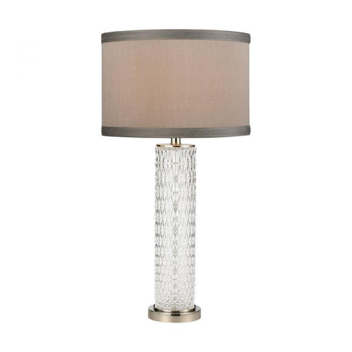 Chaufer Table Lamp in Polished Nickel and Clear