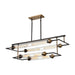 North By North East 8-Light Linear Chandelier in Oil Rubbed Bronze and Satin Brass