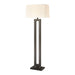 Stoic Floor Lamp in Antique Brown and Black with a White Linen Shade