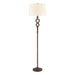 Hammered Home Floor Lamp in Bronze with a Natural Linen Shade