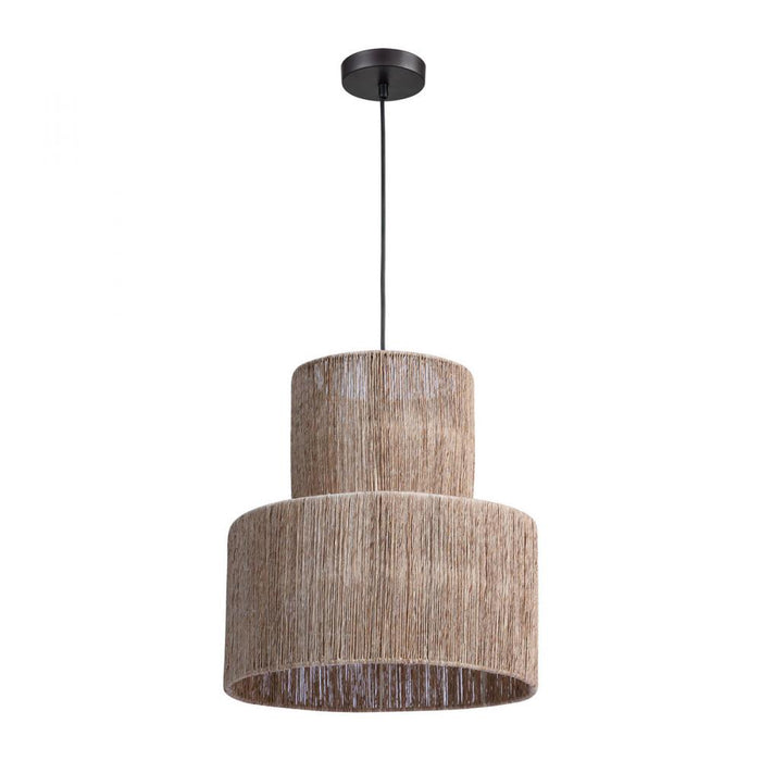 Corsair 1-Light Pendant in Natural Finish with a Woven Jute Shade