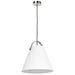 1LT Emperor Pendant Polished Chrome w/White Shade