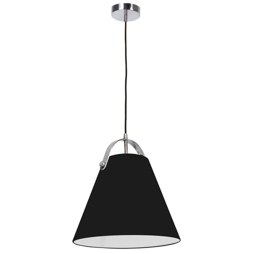 1LT Emperor Pendant Polished Chrome w/Black Shade