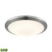 Clancy 1-Light Round Flush Mount in Chrome with Opal Glass - Integrated LED - Small