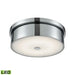 Towne 1-Light Round Flush Mount in Chrome with Opal Glass Diffuser - Integrated LED - Small