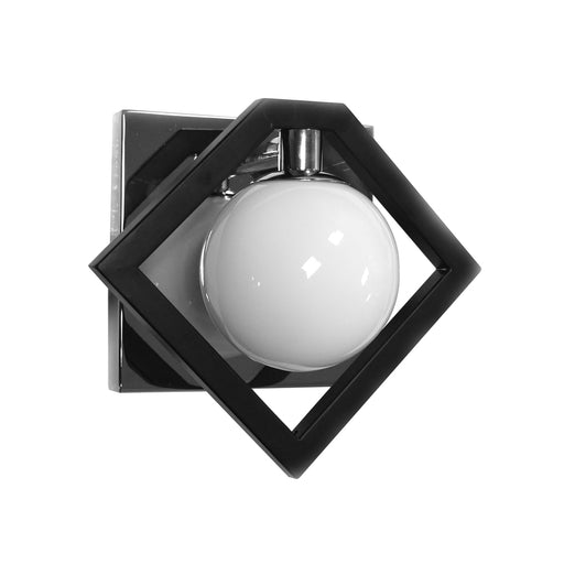 1LT Halgn Wall Sconce MB & PC w/ Painted WH Glass