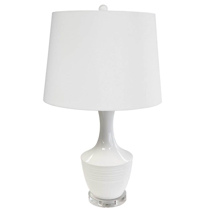 1LT Incandescent Table Lamp, WH w/ WH Shade