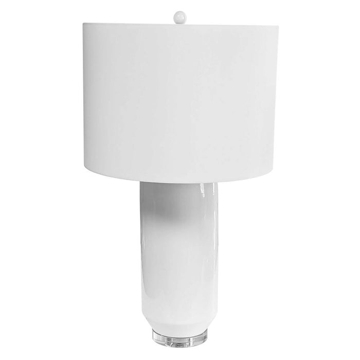 1LT Incandescent Table Lamp, WH w/ WH Shade