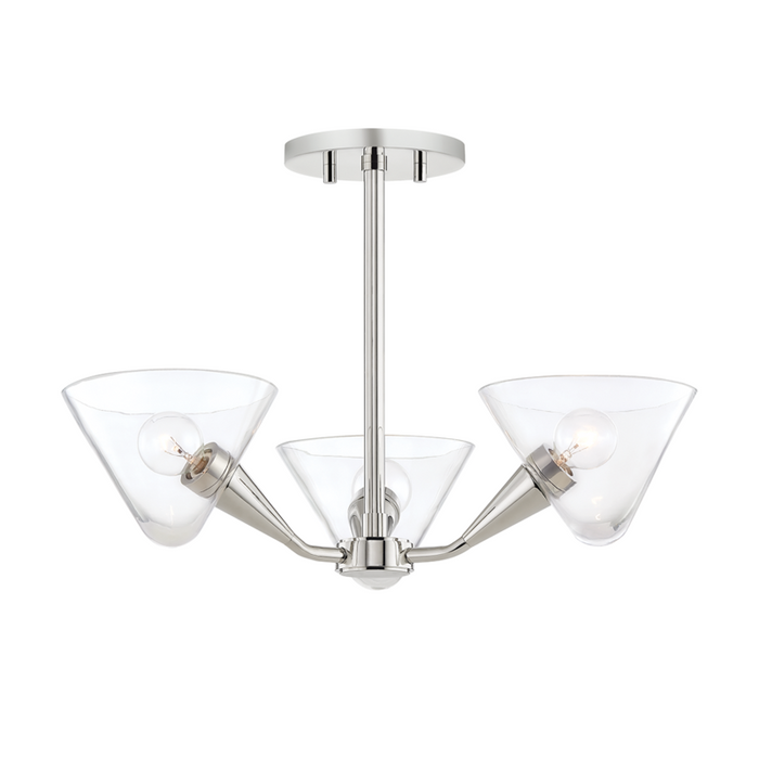 3 LIGHT SEMI FLUSH