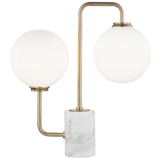 2 LIGHT TABLE LAMP WITH A MARBLE BASE