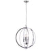 6LT Chandelier, Polished Chrome w/Jewelled Accents