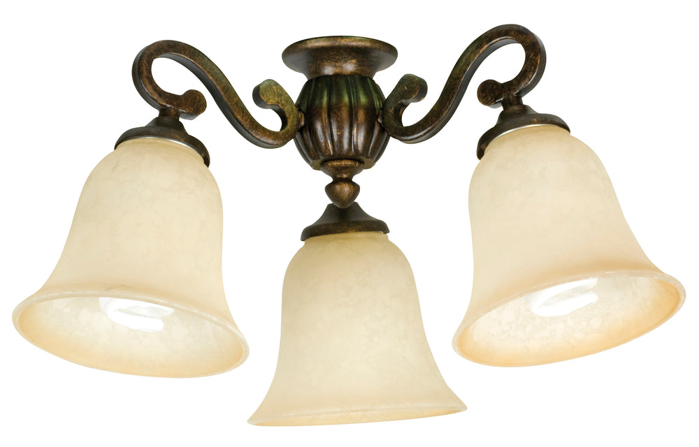 Antique Scavo Glass w/3x9w LED