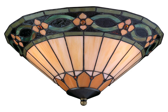 Jeweled Tiffany Glass w/2x9w LED