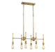 6-Light Chandelier in Natural Brass