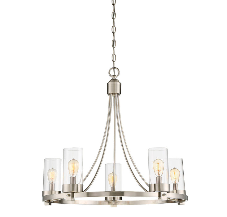 5-Light Chandelier in Brushed Nickel