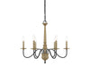 6-Light Chandelier in Distressed Wood