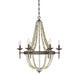 6-Light Chandelier in Fossil Stone