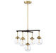 5-Light Chandelier in Oil Rubbed Bronze with Natural Brass