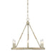 6-Light Chandelier in Natural Wood with Rope