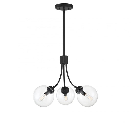 3-Light Chandelier in Matte Black