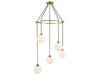 5-Light Pendant in Natural Brass