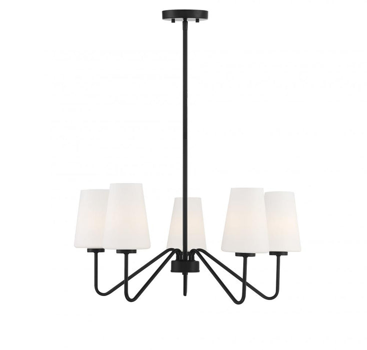 5-Light Chandelier in Matte Black