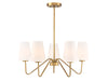 5-Light Chandelier in Natural Brass