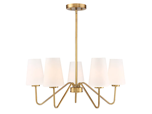 5-Light Chandelier in Natural Brass