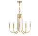 5-Light Chandelier in Natural Brass