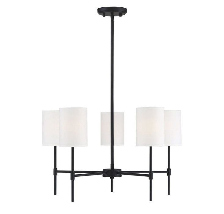 5-Light Chandelier in Matte Black