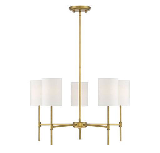 5-Light Chandelier in Natural Brass