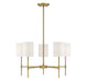 5-Light Chandelier in Natural Brass