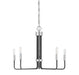 5-Light Chandelier in Matte Black with Chrome