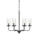 6-Light Chandelier in Matte Black