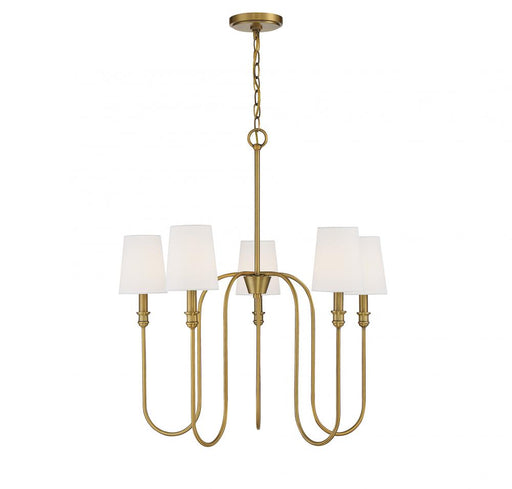 5-Light Chandelier in Natural Brass