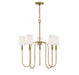 5-Light Chandelier in Natural Brass