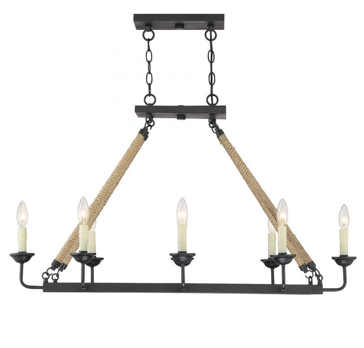 8-Light Chandelier in Matte Black