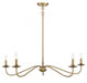 5-Light Chandelier in Natural Brass