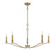 5-Light Chandelier in Natural Brass