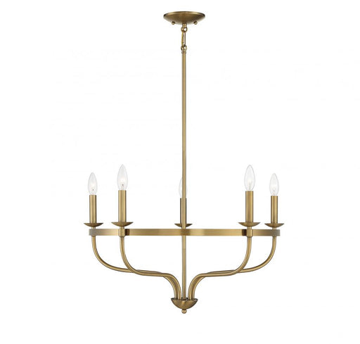 5-Light Chandelier in Natural Brass